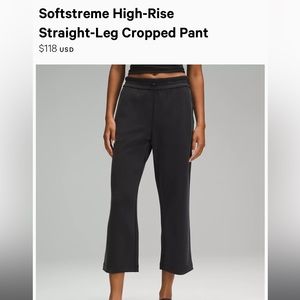 Lululemon Sofstreme High Rise Straight Leg Crop